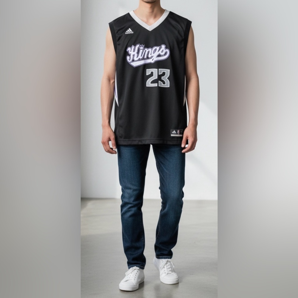 ⭐️NBA - ADIDAS - ⭐️BEN MCLEMORE KING WHITE & BLACK JERSEY “ 23 / 2014 - Picture 12 of 12
